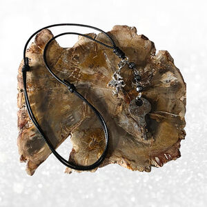 Antique Skeleton Key & Dragon Necklace - Hematite Grounding Jewelry